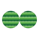 Grass Green Argyle Pattern Print Car Coasters