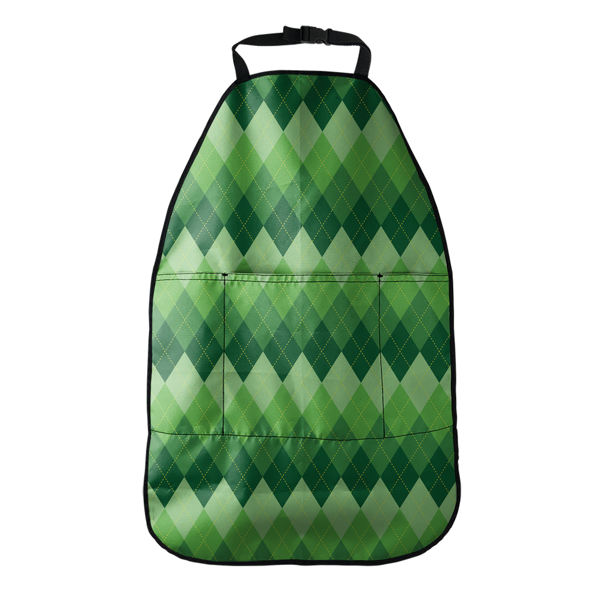 Grass Green Argyle Pattern Print Car Seat Organizers