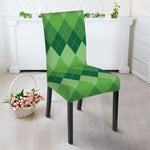 Grass Green Argyle Pattern Print Dining Chair Slipcover