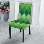 Grass Green Argyle Pattern Print Dining Chair Slipcover