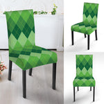 Grass Green Argyle Pattern Print Dining Chair Slipcover