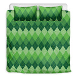 Grass Green Argyle Pattern Print Duvet Cover Bedding Set