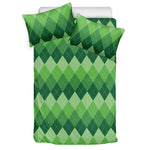 Grass Green Argyle Pattern Print Duvet Cover Bedding Set