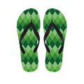 Grass Green Argyle Pattern Print Flip Flops