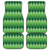 Grass Green Argyle Pattern Print Front and Back Car Floor Mats