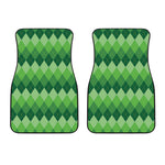 Grass Green Argyle Pattern Print Front Car Floor Mats