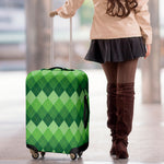 Grass Green Argyle Pattern Print Luggage Cover
