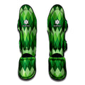 Grass Green Argyle Pattern Print Muay Thai Shin Guards