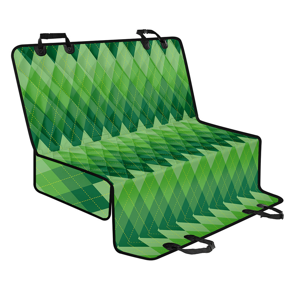 Grass Green Argyle Pattern Print Pet Car Back Seat Cover