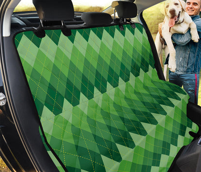Grass Green Argyle Pattern Print Pet Car Back Seat Cover