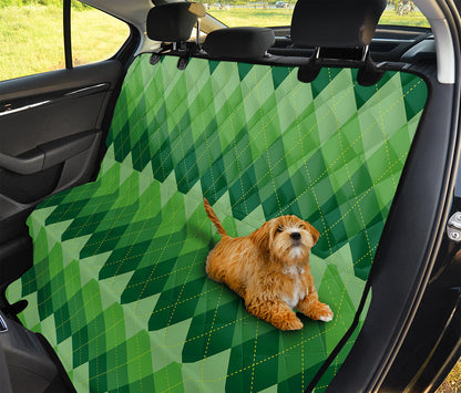 Grass Green Argyle Pattern Print Pet Car Back Seat Cover