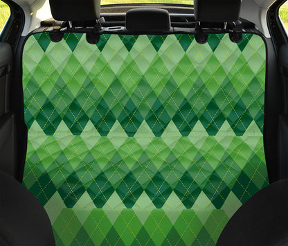 Grass Green Argyle Pattern Print Pet Car Back Seat Cover
