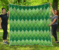 Grass Green Argyle Pattern Print Quilt