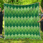 Grass Green Argyle Pattern Print Quilt