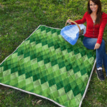 Grass Green Argyle Pattern Print Quilt