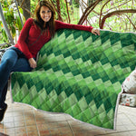 Grass Green Argyle Pattern Print Quilt
