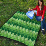 Grass Green Argyle Pattern Print Quilt