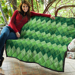 Grass Green Argyle Pattern Print Quilt