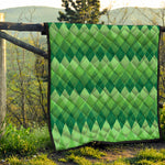 Grass Green Argyle Pattern Print Quilt