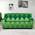 Grass Green Argyle Pattern Print Sofa Cover