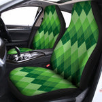 Grass Green Argyle Pattern Print Universal Fit Car Seat Covers