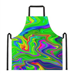 Green Abstract Liquid Trippy Print Apron