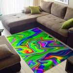 Green Abstract Liquid Trippy Print Area Rug GearFrost