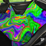 Green Abstract Liquid Trippy Print Pet Car Back Seat Cover