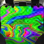 Green Abstract Liquid Trippy Print Pet Car Back Seat Cover