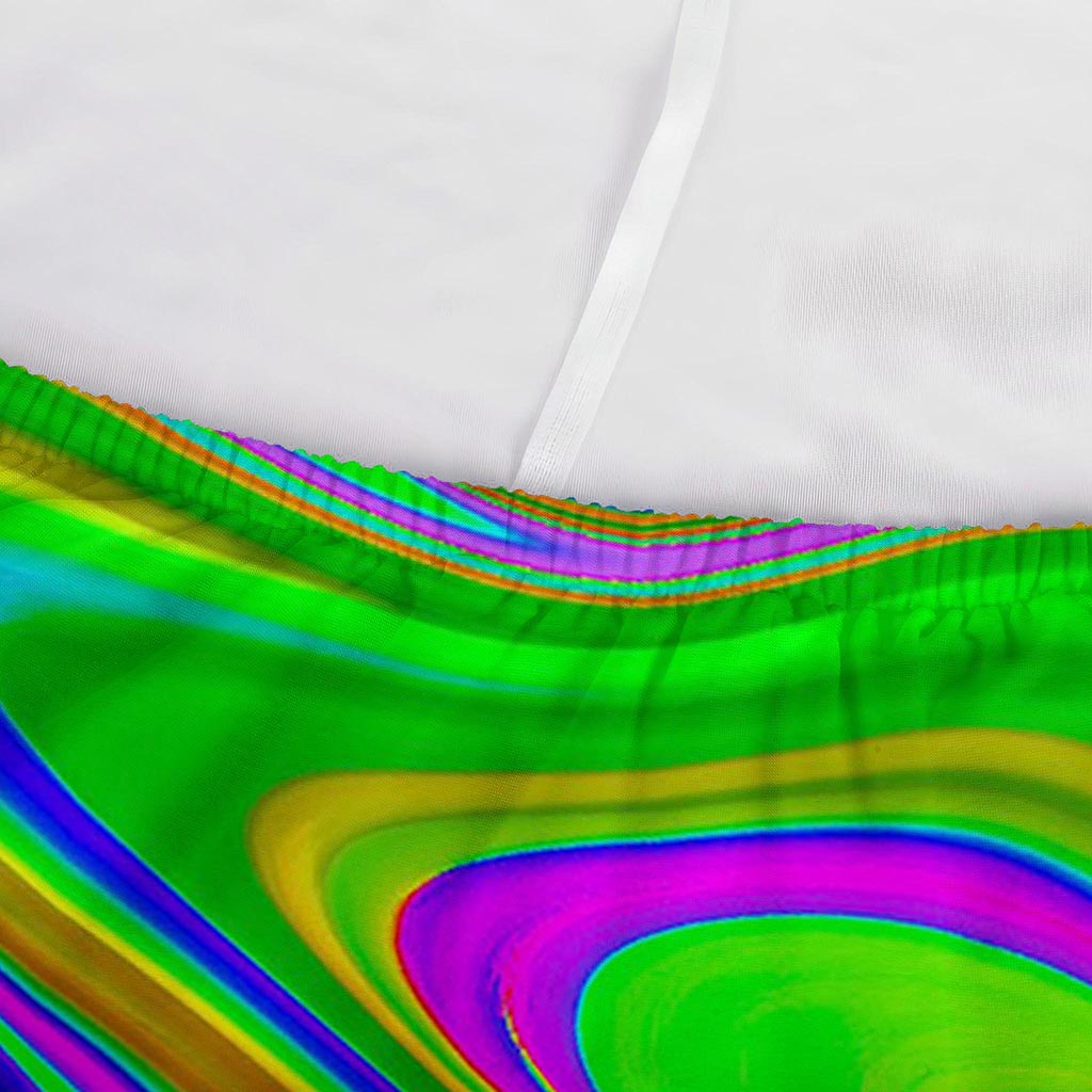 Green Abstract Liquid Trippy Print Sofa Cover