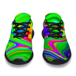 Green Abstract Liquid Trippy Print Sport Shoes GearFrost