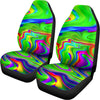 Green Abstract Liquid Trippy Print Universal Fit Car Seat Covers