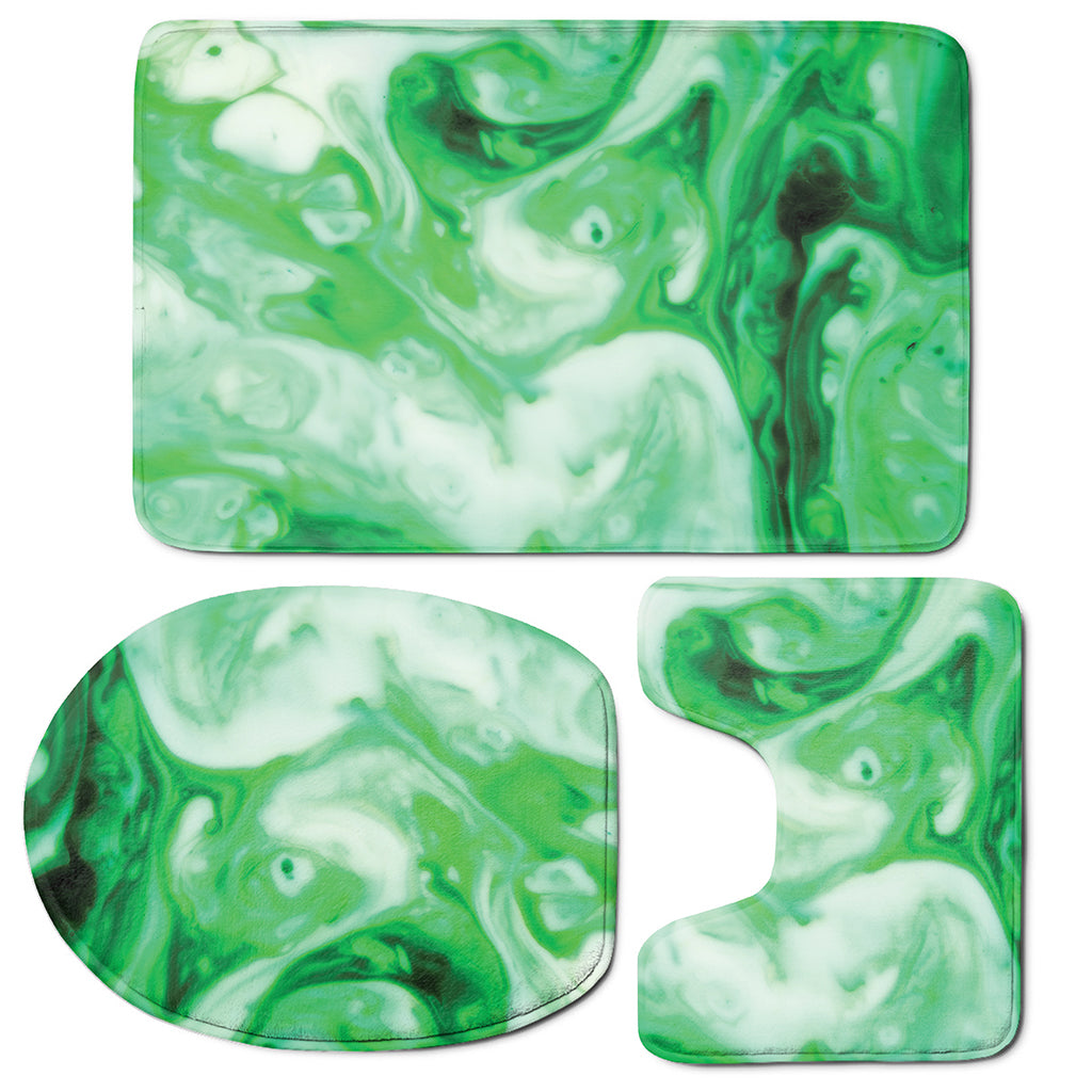 Green Acid Melt Print 3 Piece Bath Mat Set