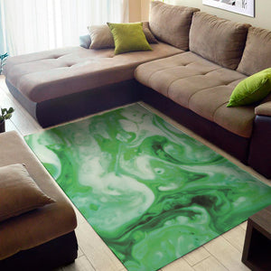 Green Acid Melt Print Area Rug