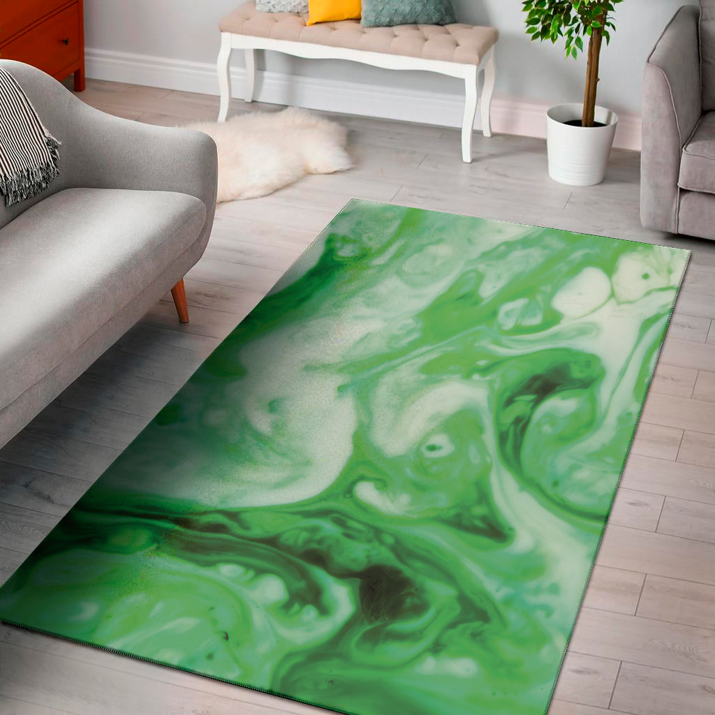 Green Acid Melt Print Area Rug