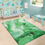 Green Acid Melt Print Area Rug