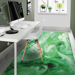 Green Acid Melt Print Area Rug