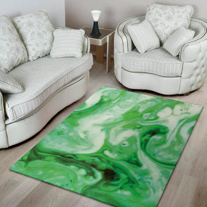 Green Acid Melt Print Area Rug