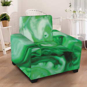 Green Acid Melt Print Armchair Slipcover