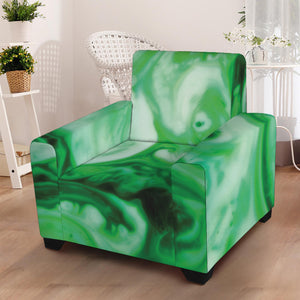 Green Acid Melt Print Armchair Slipcover