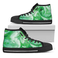 Green Acid Melt Print Black High Top Sneakers