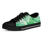 Green Acid Melt Print Black Low Top Shoes