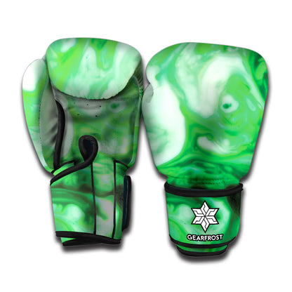 Green Acid Melt Print Boxing Gloves