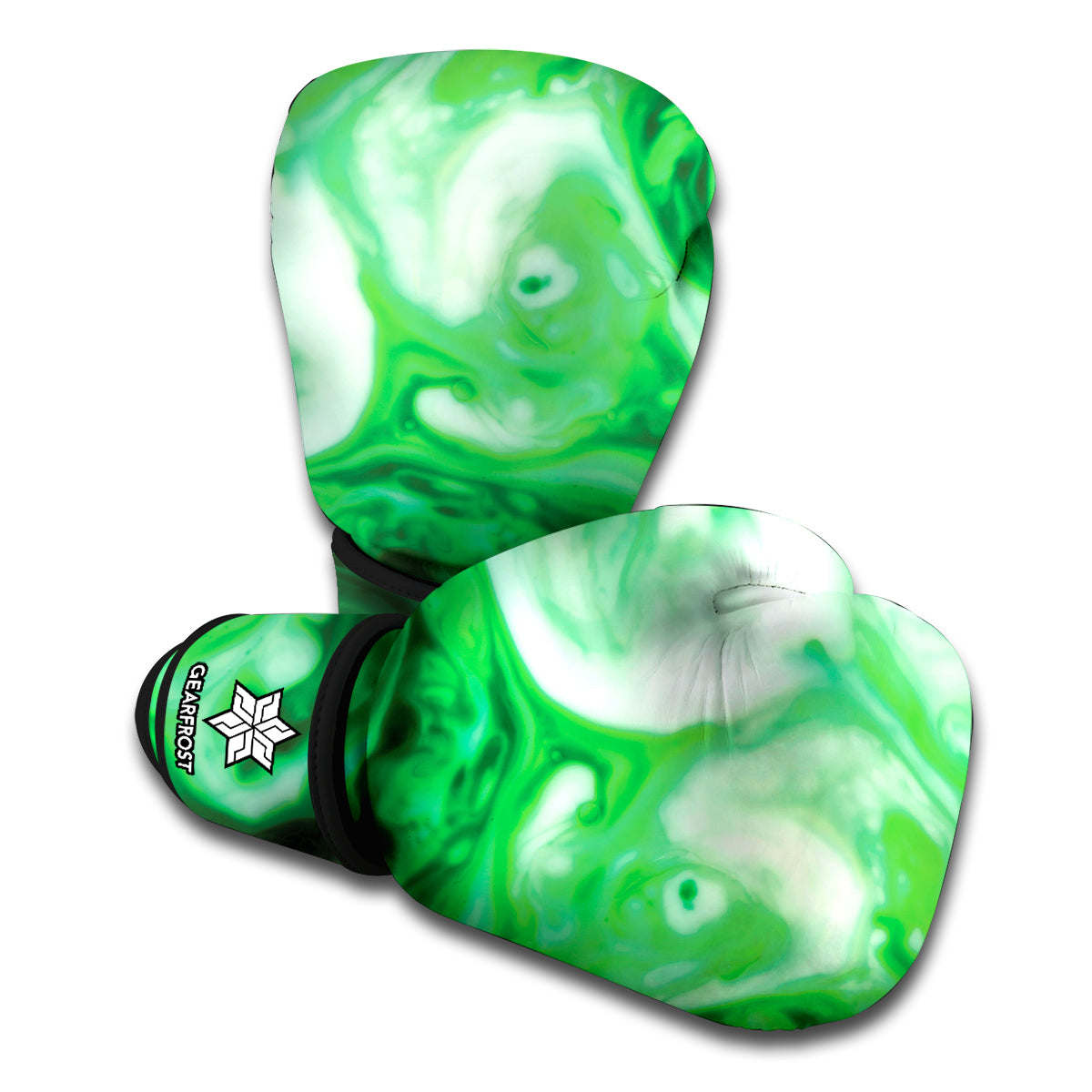 Green Acid Melt Print Boxing Gloves