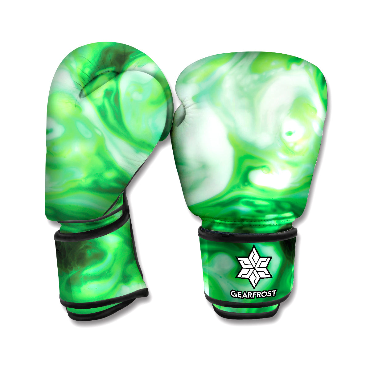 Green Acid Melt Print Boxing Gloves
