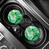 Green Acid Melt Print Car Coasters