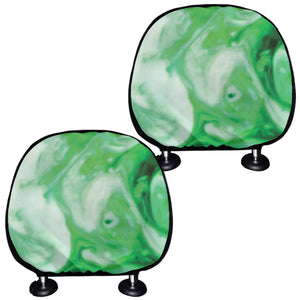 Green Acid Melt Print Car Headrest Covers