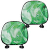 Green Acid Melt Print Car Headrest Covers