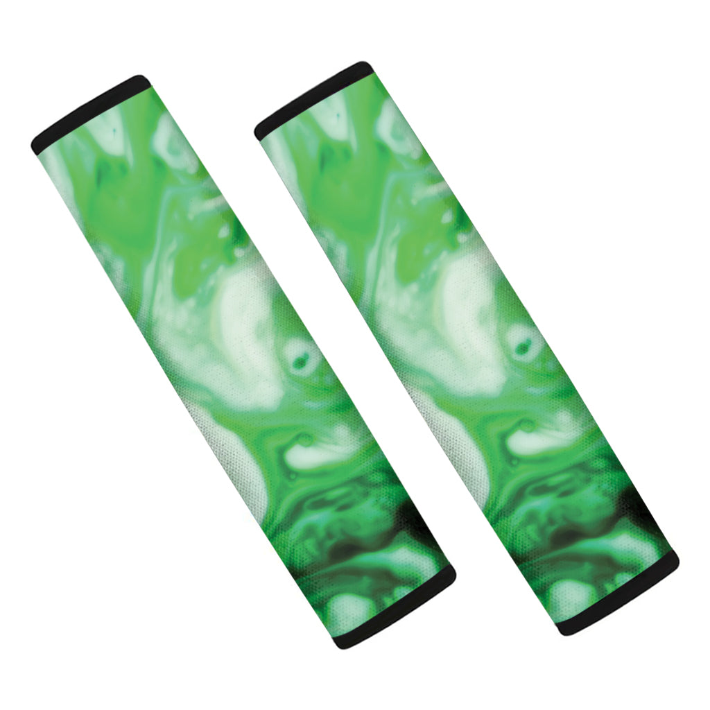 Green Acid Melt Print Car Seat Belt Covers