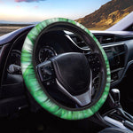 Green Acid Melt Print Car Steering Wheel Cover